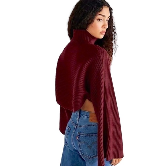FREE PEOPLE Billie Mock Ribbed Crop Pullover Sweater - Picture 3 of 9
